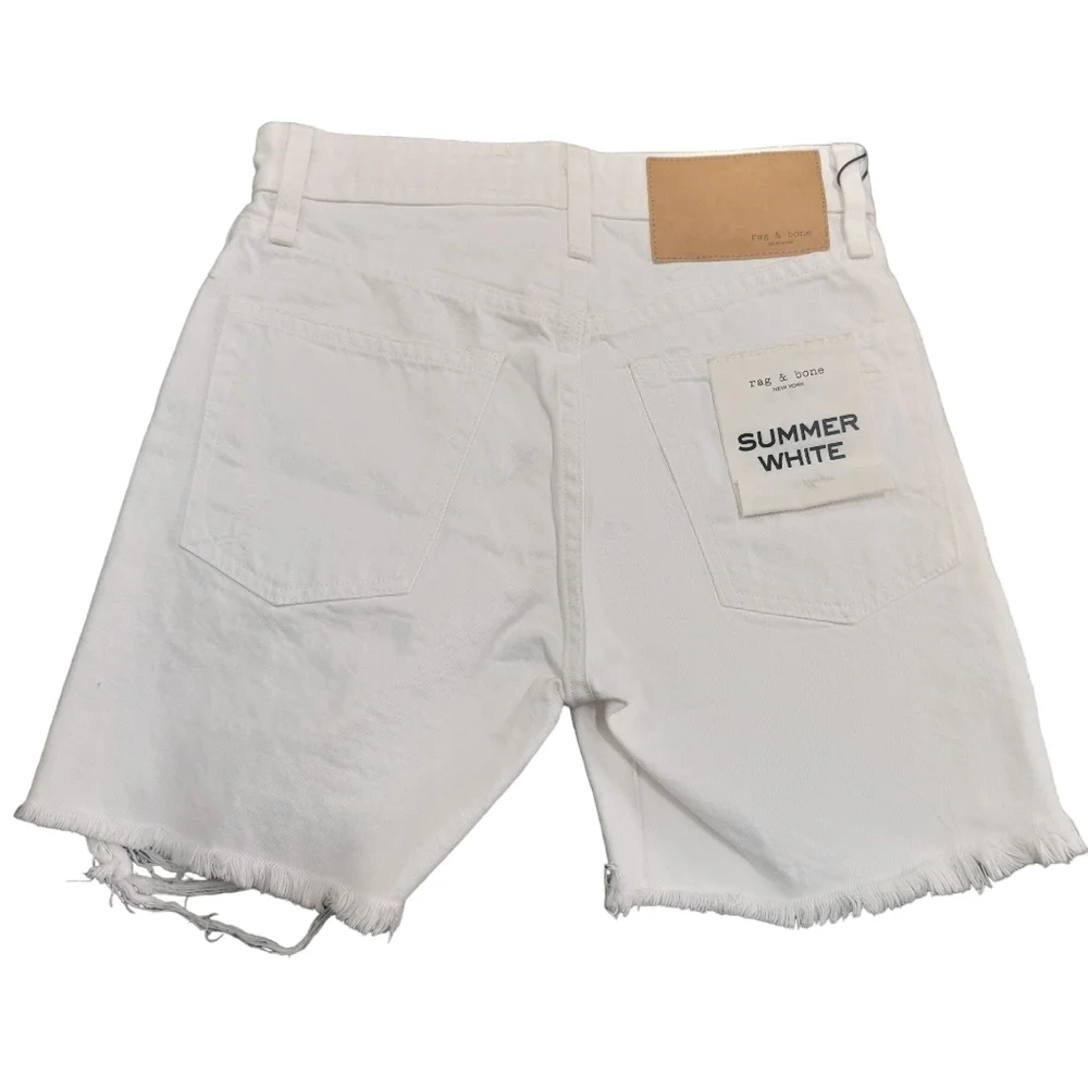 Rag & Bone Maya High Rise Distressed White Denim Jeans- size 23 waist